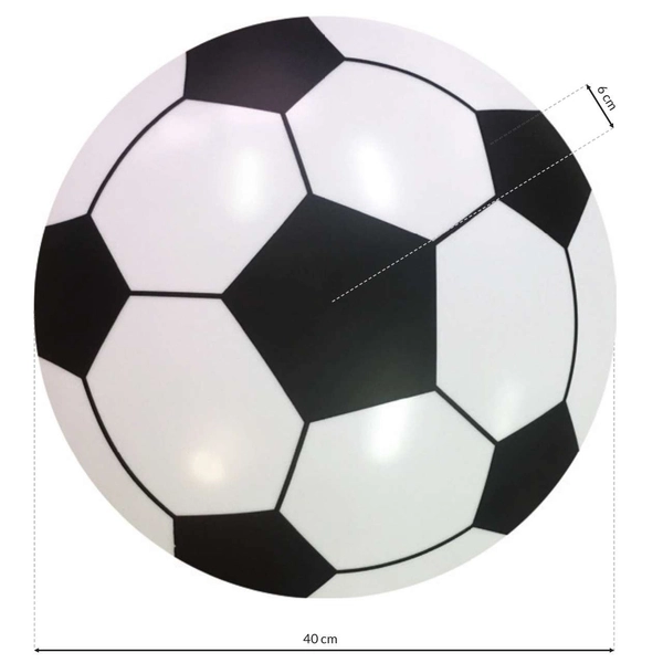 Dziecięca LAMPA sufitowa BALL ML6179 Milagro metalowa OPRAWA piłka nożna LED 18W 4000K plafon biały czarny