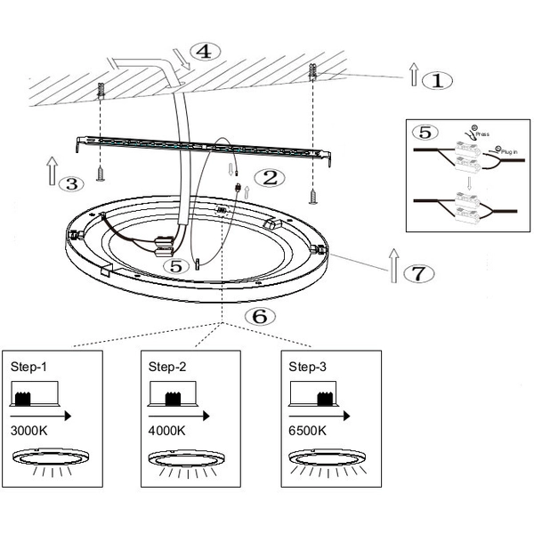 LAMPA sufitowa LASSE 12379-18B Globo okrągła OPRAWA plafon LED 18W 3000K - 6500K metalowy czarny