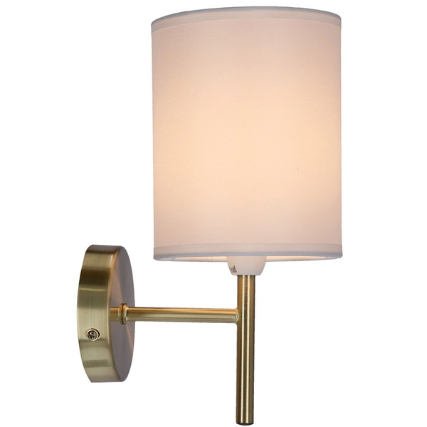 Kinkiet lampa ścienna YAN 21-45386 abażurowa tuba klasyczna biała patyna