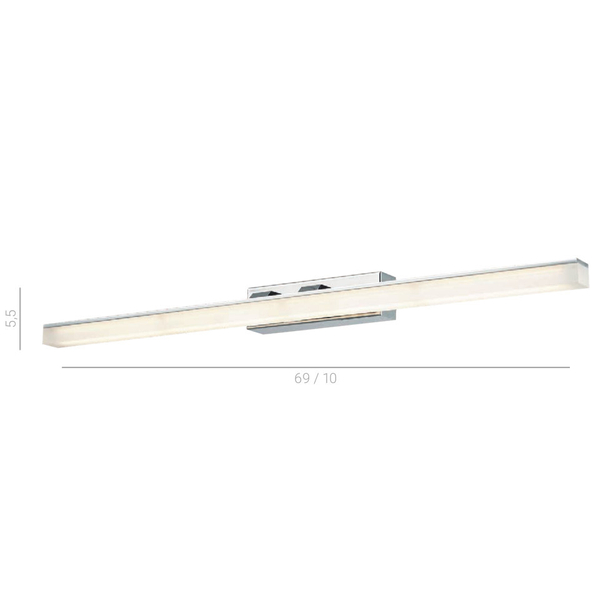 Kinkiet LAMPA ścienna TOPICO MB1248L Italux metalowa OPRAWA listwa LED 16W 3000K galeryjka chrom