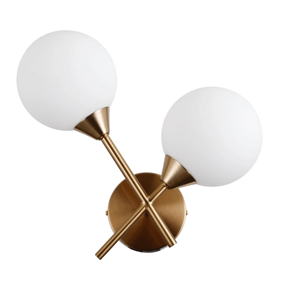 Lampa na ścianę Evora WL-55342-2-HB Italux kule mosiądz biały