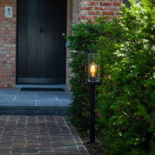 Stojąca LAMPA zewnętrzna FLAIR 7288801012 Lutec ogrodowa OPRAWA słupek outdoor IP44 czarny przezroczysty