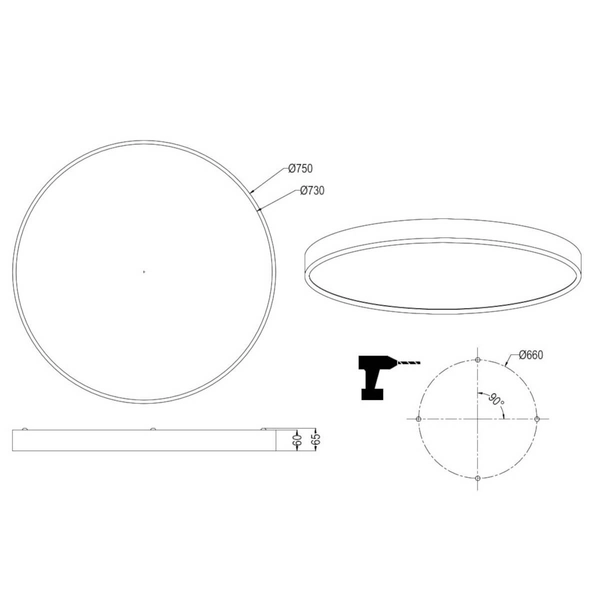 Ściemnialny plafon WACO 627417531 Trio LED 100W 2300-4000K okrągły biały