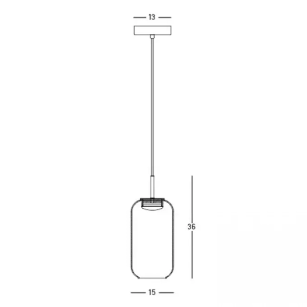 Sypialniana wisząca lampa 23217 LED 12W 3000K szklana przydymiona czarny