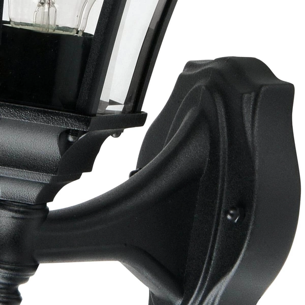 Elewacyjna lampa ścienna Ledbury GZH-LB1 Elstead latarnia szkło czarny