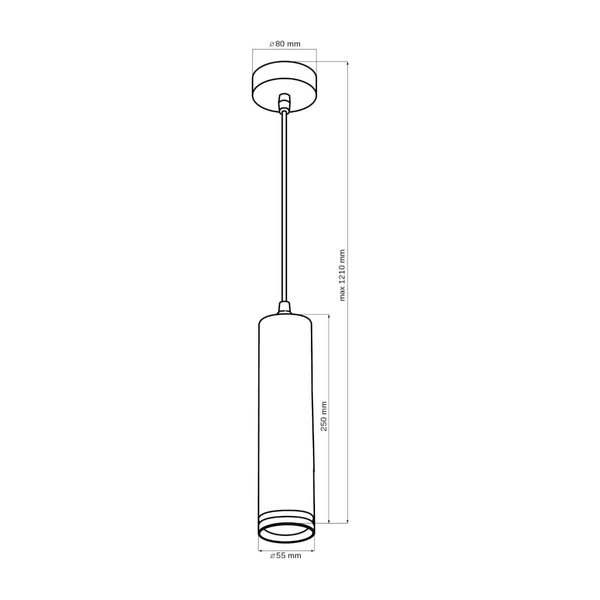 Podłużna lampa wisząca tuba Paris 325617 nowoczesna czarna