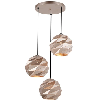 LAMPA wisząca PALERMO PND-2424-3S-GD Italux metalowa OPRAWA geometryczny ZWIS kaskada kule balls złote