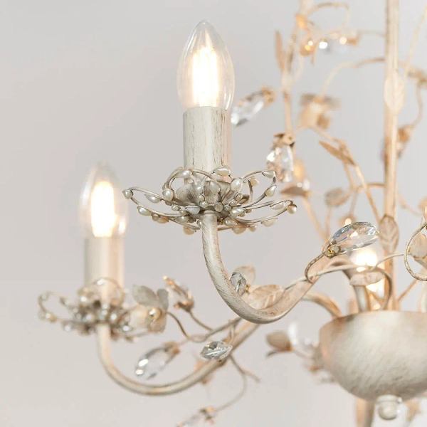 Lampa wisząca na łańcuchu Lullaby LULLABY-5CR złoty kremowy