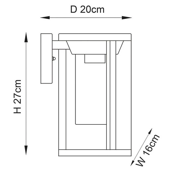 Elewacyjna lampa tuba Braden 96916 IP44 czarny biały