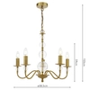 Zwisający żyrandol Wrest WRE0545-EH Dar Lighting regulowany świecznikowy mosiężny