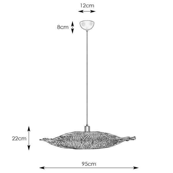 Zwisająca lampa nad wyspę Kumo 108672 Markslojd naturalna eko czarna