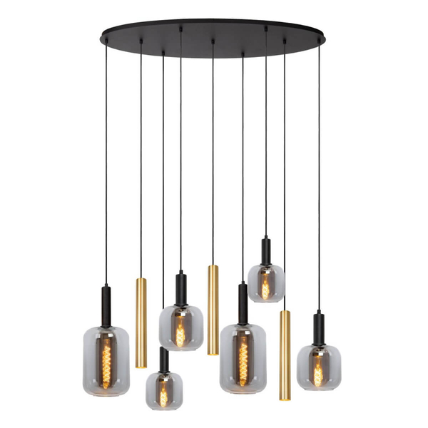 Loftowa lampa wisząca molekułowa JOANET 45494/19/96 szklana czarna złota
