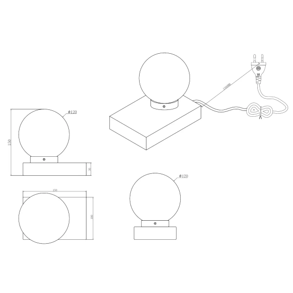 Stołowa lampka Davi 590100107 Trio z włącznikiem szklana srebrna
