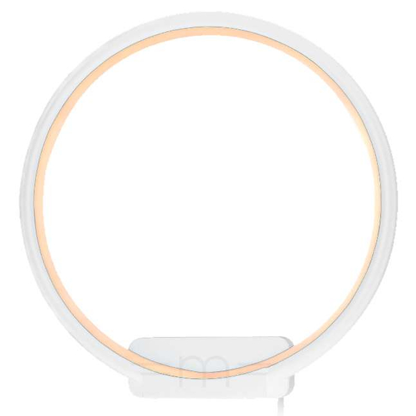 Kinkiet LAMPA ścienna MDECO SLIM/000101/3000/W futurystyczna OPRAWA metalowa LED 18W 3000K pierścień ring biały