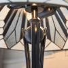 Szklana lampa nocna Astoria 63939 witrażowa do sypialni brązowa kolorowa