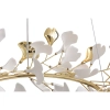 Żyrandol glamour Leaf MD2858-6AS-G ring motyw kwiatów złoty biały