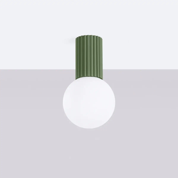 Łazienkowa lampa sufitowa HALO SL.1723 kulista szklana biała oliwkowa