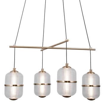 Jadalniana lampa wisząca Alani PND-34375-4-BK LED 96W 3000K czarny złoty