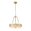 Lampa wisząca łańcuchowa Gotham QZ-GOTHAM-P-BB Quoizel tkaninowy abażur mosiądz