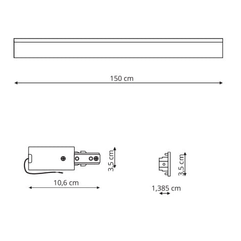 Szynoprzewód sufitowy 1,5m LP-571/150CM WH Light Prestige 1-fazowa natynkowa listwa 230V biała