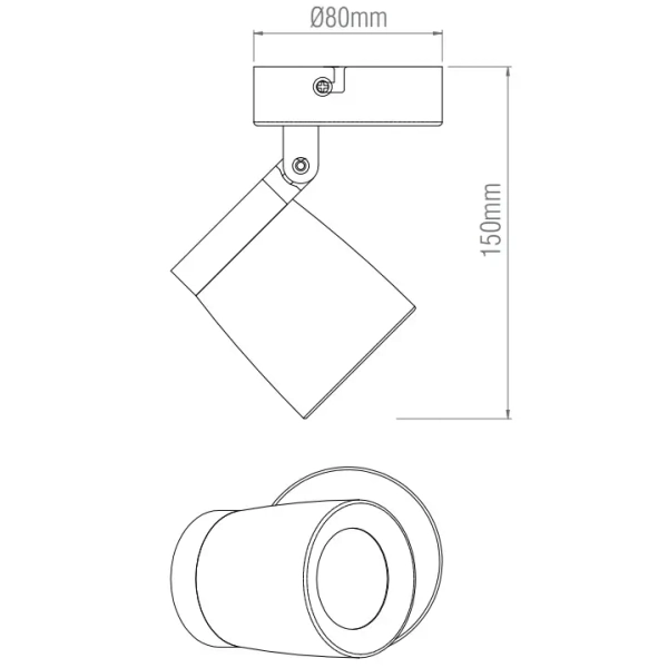 Spot sufitowy Knight 39166 Saxby reflektor regulowany IP44 chrom