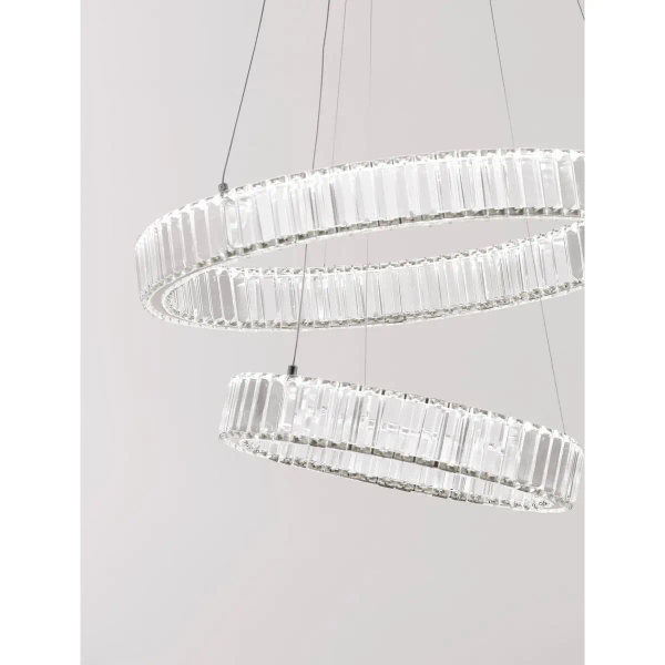 Srebrna lampa wisząca BAUTA LE42917 rings LED 46W 3500K do pokoju