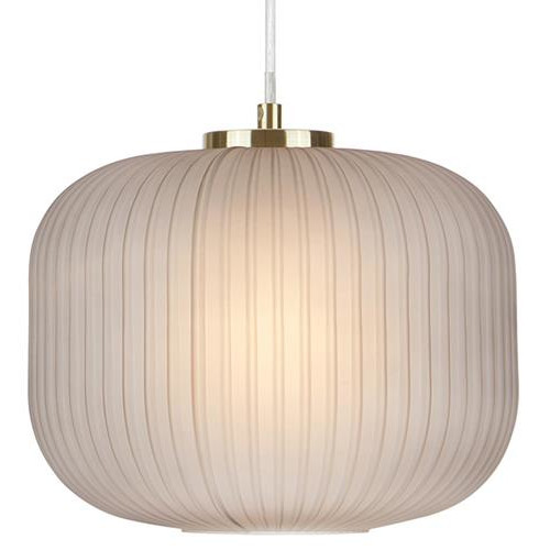 LAMPA wisząca SOBER 107919 szklana OPRAWA plisowany zwis mosiądz przydymiony