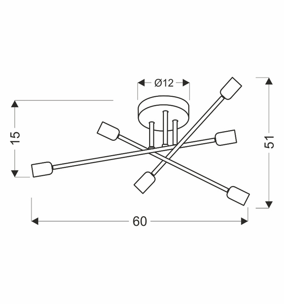 Sufitowa lampa Crespilo 36-01245 Candellux loft sticks czarna złota