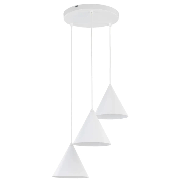 Stożkowa lampa wisząca CONO 10012 potrójna biały