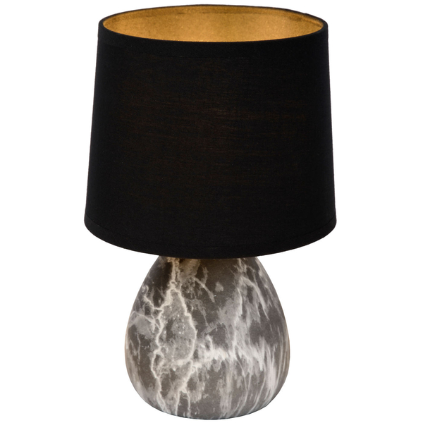 Abażurowa LAMPKA nocna MARMO 47508/81/30 Lucide stojąca LAMPA stołowa ceramiczna czarna