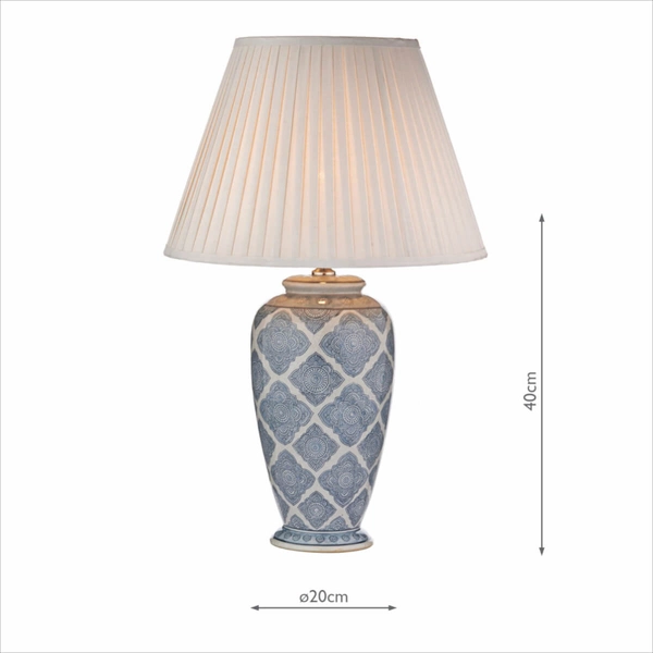 Podstawa do lampy stołowej ELY4223 Dar Lighting ceramiczna niebieska