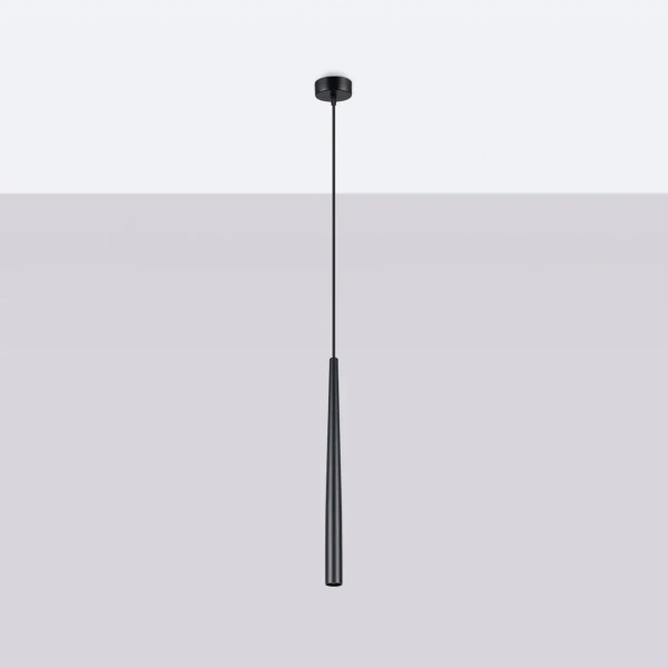 Podłużna lampa wisząca BLISS SL.1462 sopel tuba czarna