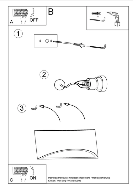 Biała lampa ścienna SL.1048 nowoczesny kinkiet do przedpokoju