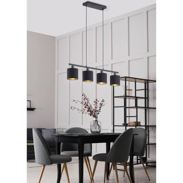 Czarny plafon do jadalni Tommy R80332079 natynkowe tuby ruchome