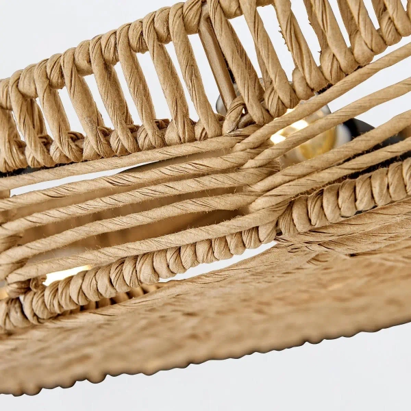 Wisząca lampa nad wyspę Ophelia QN-OPHELIA-6P-BK-CAM rattan brązowy