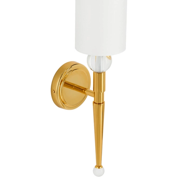 Abażurowa lampa ścienna DAMA ST-8421 AGB-CE do salonu złoty biały