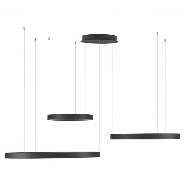Zwisająca lampa nad stół BARI LE44317 LED 181W 3000K pierścienie czarny