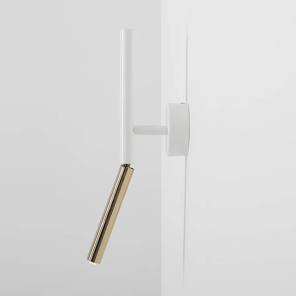 Ścienny kinkiet regulowany Stick 1067C Aldex tuba biała złota