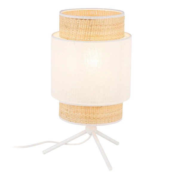 Rustykalna lampka nocna Boho 5535 TK Lighting okrągła biała słomkowa