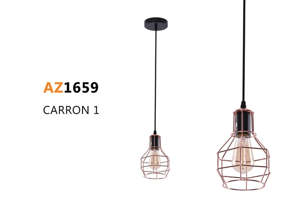 Lampa wisząca Carron miedziana druciana do przedpokoju