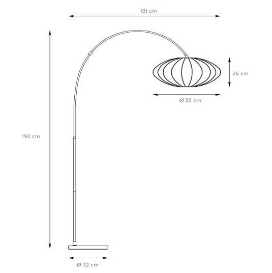 Łukowa lampa podłogowa Corina 03747/60/38 do sypialni beżowa