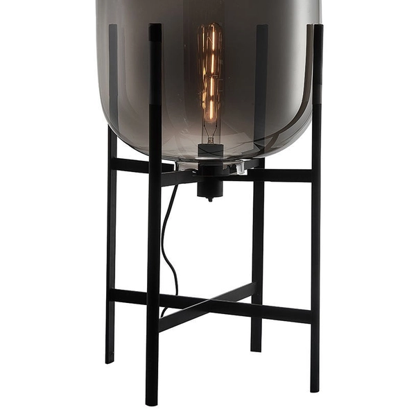 Stojąca LAMPA loft MAVERSA FL-82321-1A-M Italux szklana biurkowa przydymiona