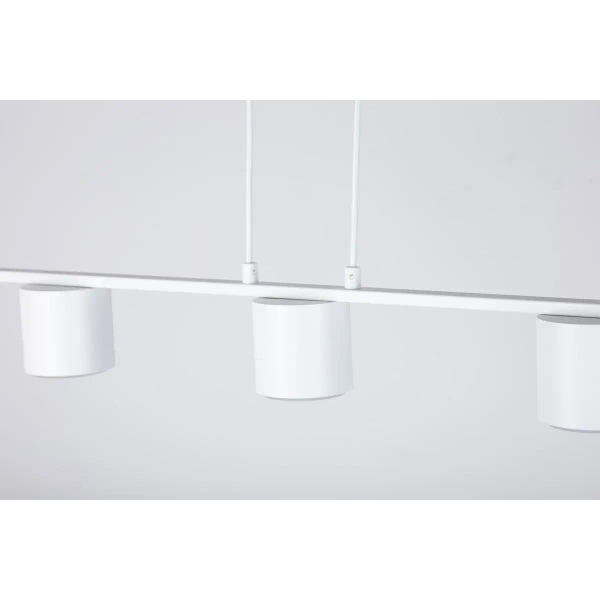 Potrójna zwisająca lampa Mila 3 41350 do jadalni metalowa biała