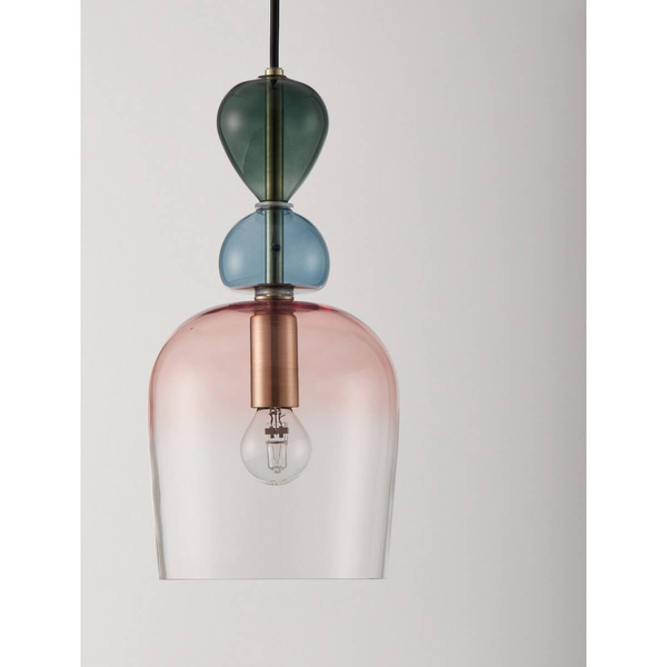 Pokojowa lampa wisząca Balam LE43397 szklana różowa niebieska czarna