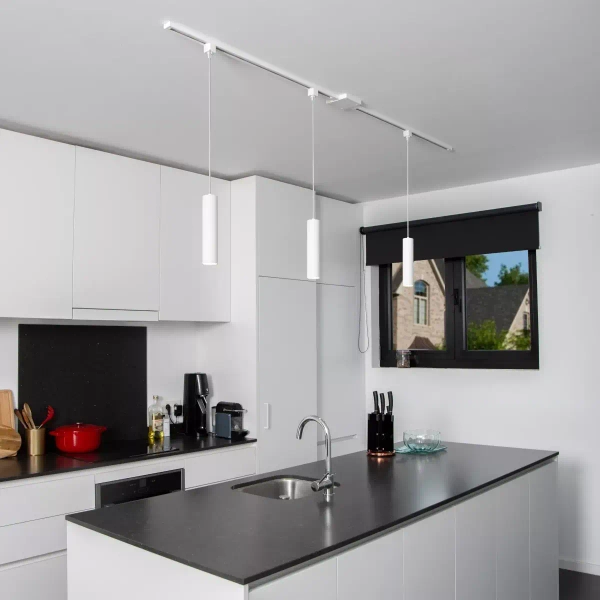 Zwisająca lampa Track 09955/01/31 Lucide sopel ściemniana biała