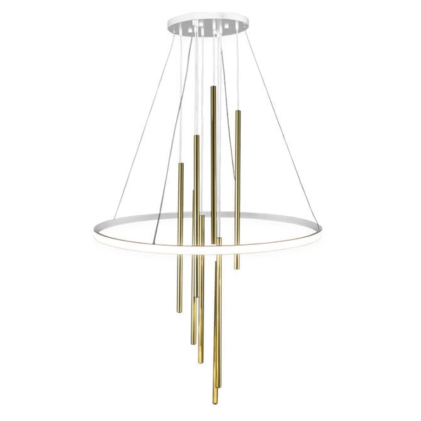 Wisząca lampa salonowa Luna 8979 Amplex pierścień nad stół mosiądz