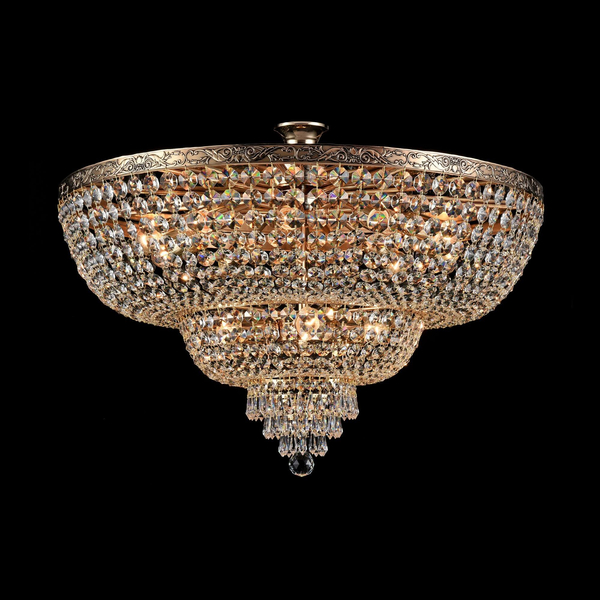 Sufitowa LAMPA plafoniera PALACE DIA891-CL-14-G Maytoni kryształowa OPRAWA pałacowy plafon okrągły mosiądz
