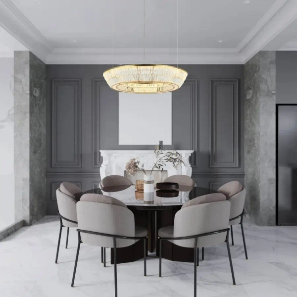 Salonowa wisząca lampa 23048 LED 55W 3000K glamour mosiądz