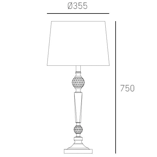 Eklektyczna lampa stołowa Charlotte T01295CH-WH Cosmolight metal tkanina srebrna biała