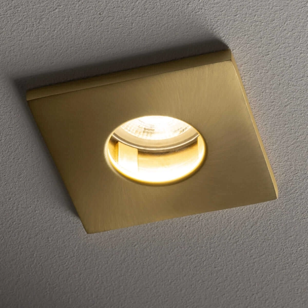 Lampa sufitowa podtynkowa Bahia 10712 IP44 kwadratowa mosiężna złota